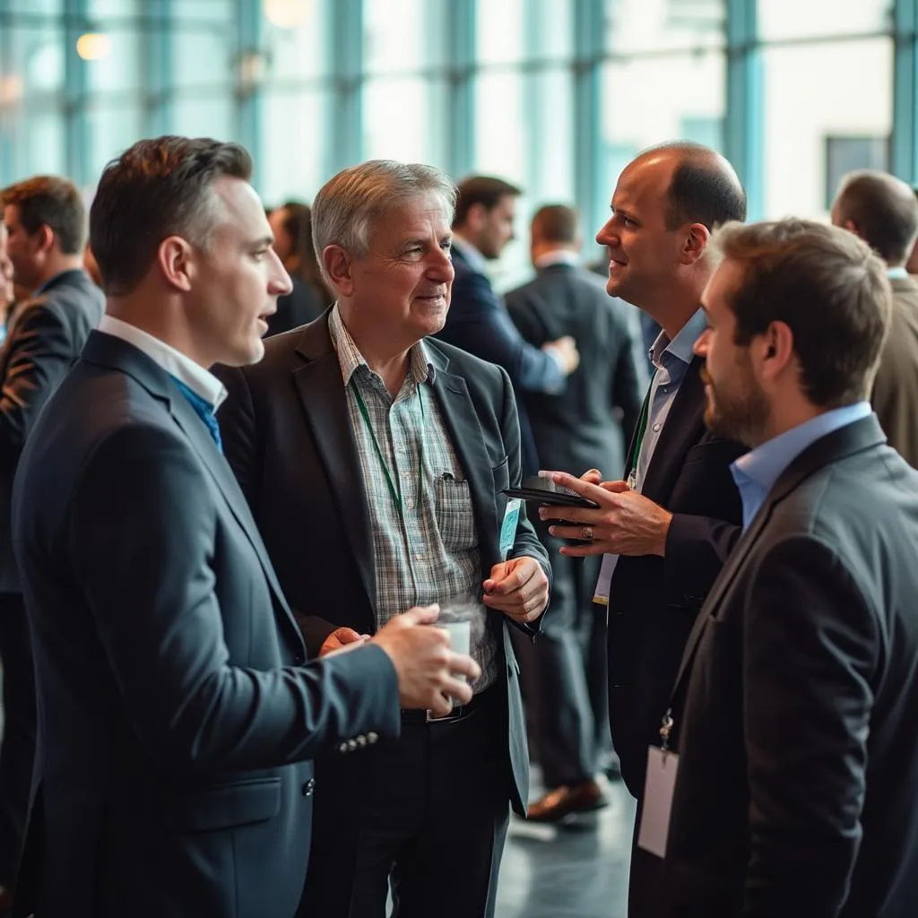 Profesionales financieros en un evento de networking